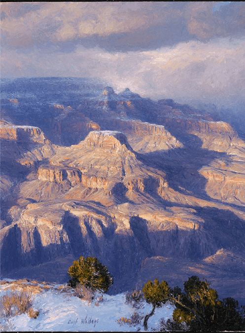 Snow Flurries Over the Rim - Original Artwork by Curt Walters