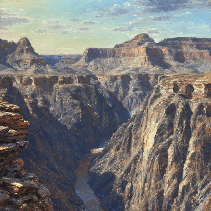 West from Plateau Point - Original Artwork by Curt Walters