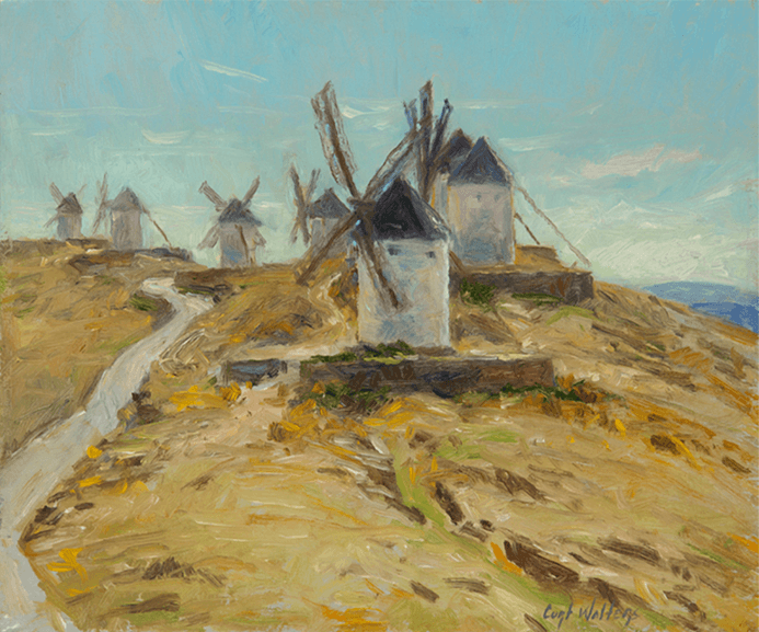Windmills of La Mancha - Original Artwork by Curt Walters