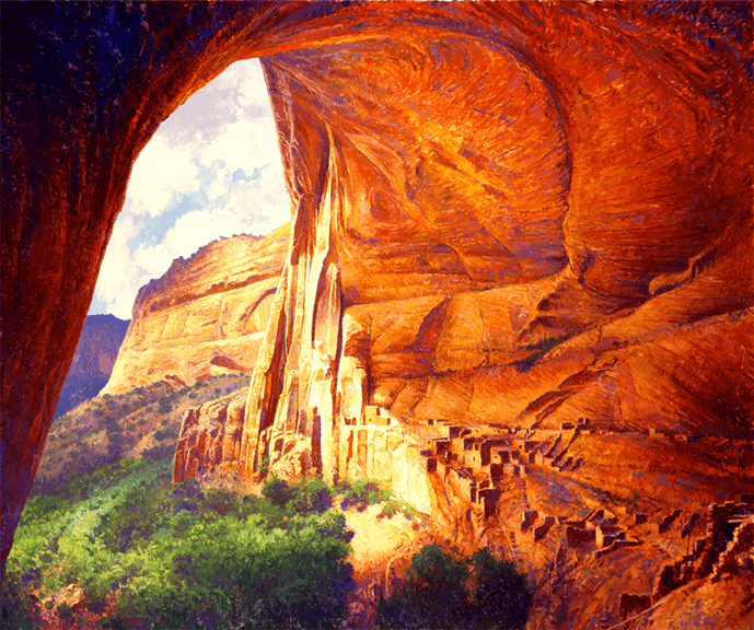 Window to the Realm - Betatakin Ruin - Original Artwork by Curt Walters