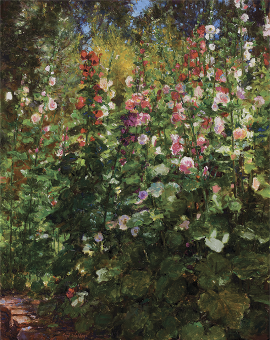 Hillside Hollyhocks