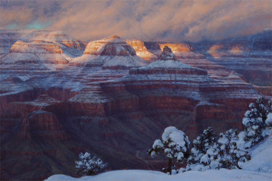 New Snow and Evening Light