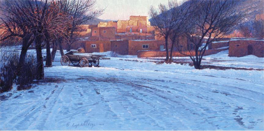 Taos Pueblo Winter Sunset